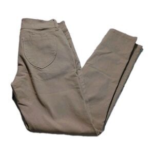 Sabrina Lauren tan stretchy five pocket double button and zip cropped jeans 8